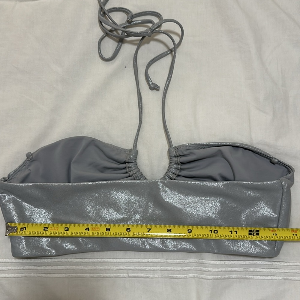 NWT UO Out From Under Isla Metallic Bandeau Bikini Set Top-Size L Bottoms-Size M - Picture 13 of 16